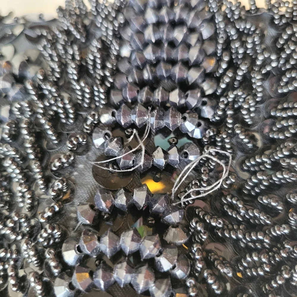 Walborg Richere Black Beaded Purse ~ Vintage ~ 1960s ~ Exquisite! ~ Loose Beads - Picture 16 of 16